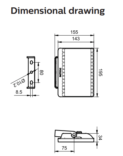  Đèn pha Led Philips Floodlight SmartBright BVP171 LED26/WW 30W WB GREY CE 