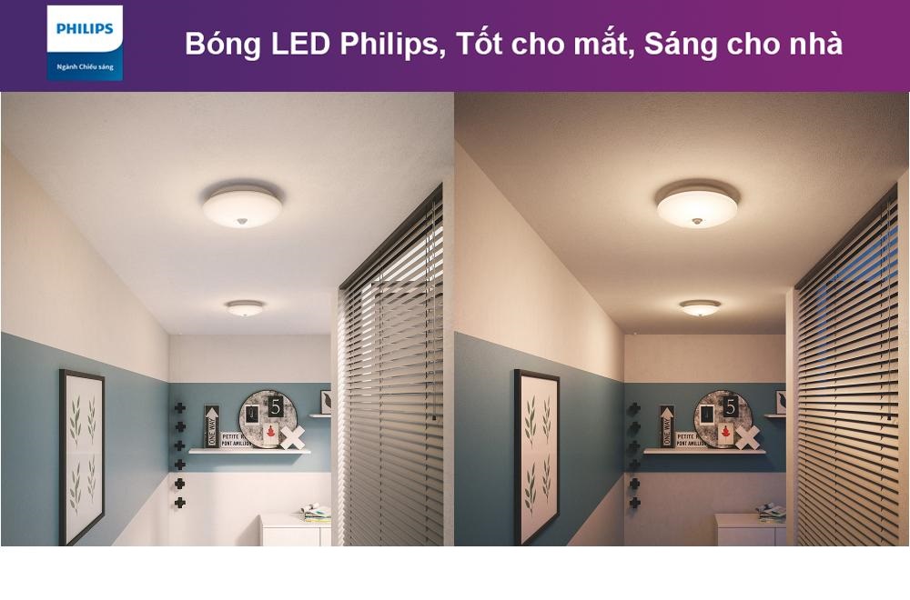 Đèn Ốp Trần Led Cảm Biến Thông Minh Philips 62234 DANTA 65K/27K SENSOR LED 16W (4x4W)